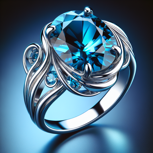 bague pierre bleue