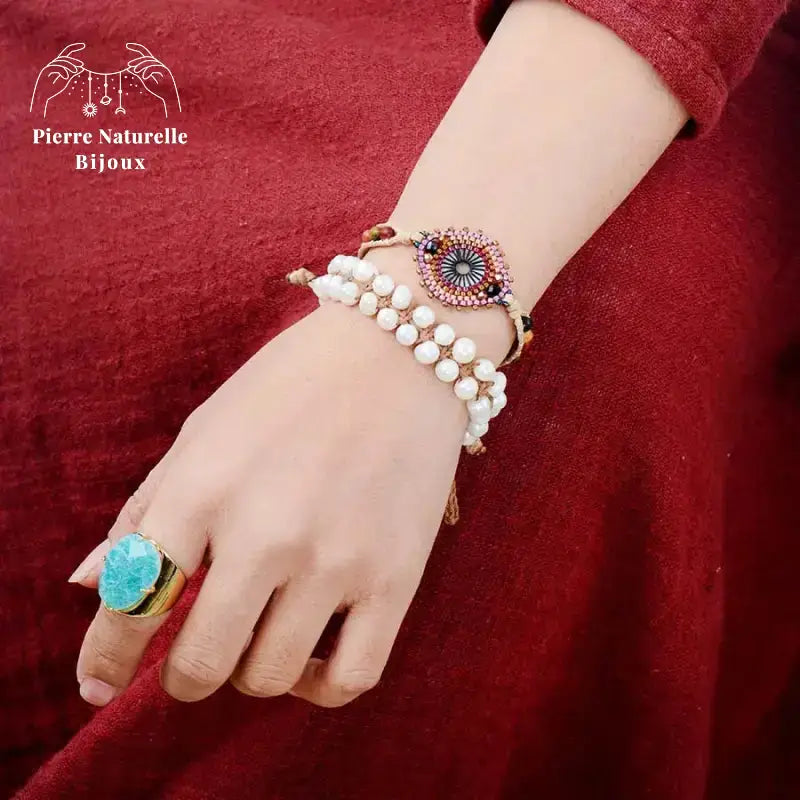 Bague "Floraison" en Amazonite | Bagues | pierre naturelle bijoux