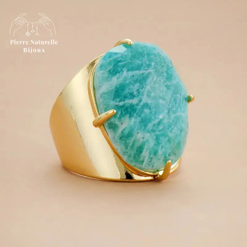 Bague "Floraison" en Amazonite | Bagues | pierre naturelle bijoux
