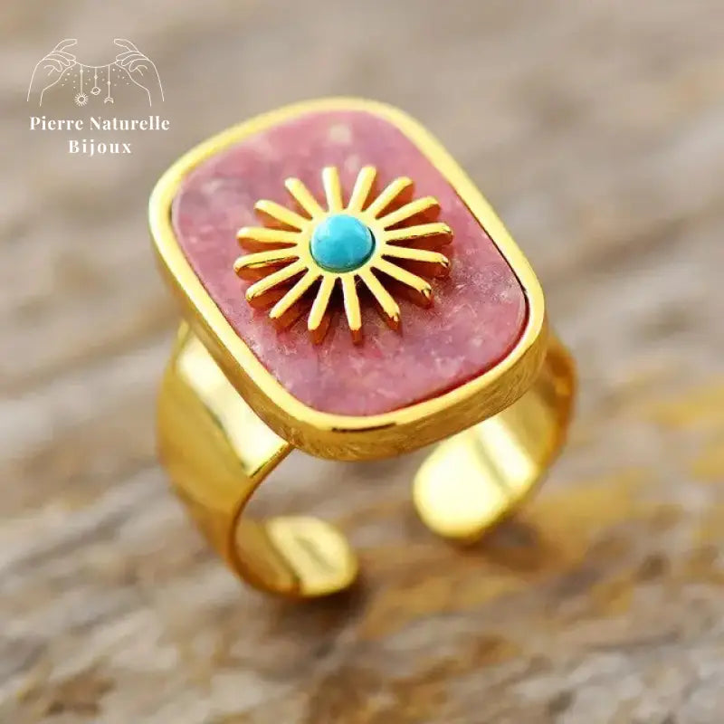 Bague "Rééquilibrage" en Rhodonite