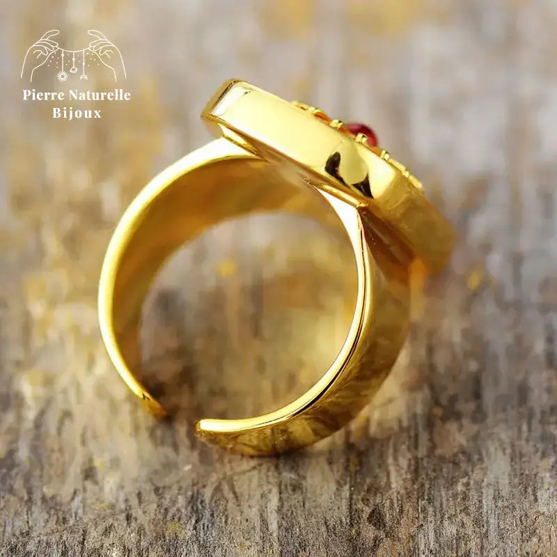 Bague "Rééquilibrage" en Apatite / Rhodonite / Lapis-lazuli | Bagues | pierre naturelle bijoux