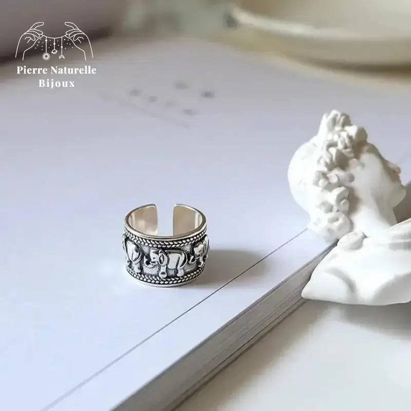 Bague "Éléphant" en Argent | Bagues | pierre naturelle bijoux