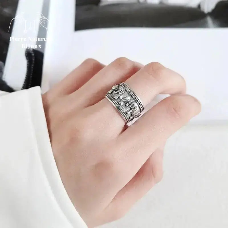 Bague "Éléphant" en Argent | Bagues | pierre naturelle bijoux