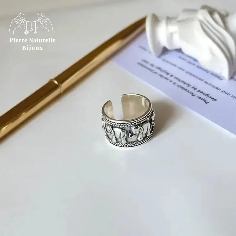 Bague "Éléphant" en Argent | Bagues | pierre naturelle bijoux