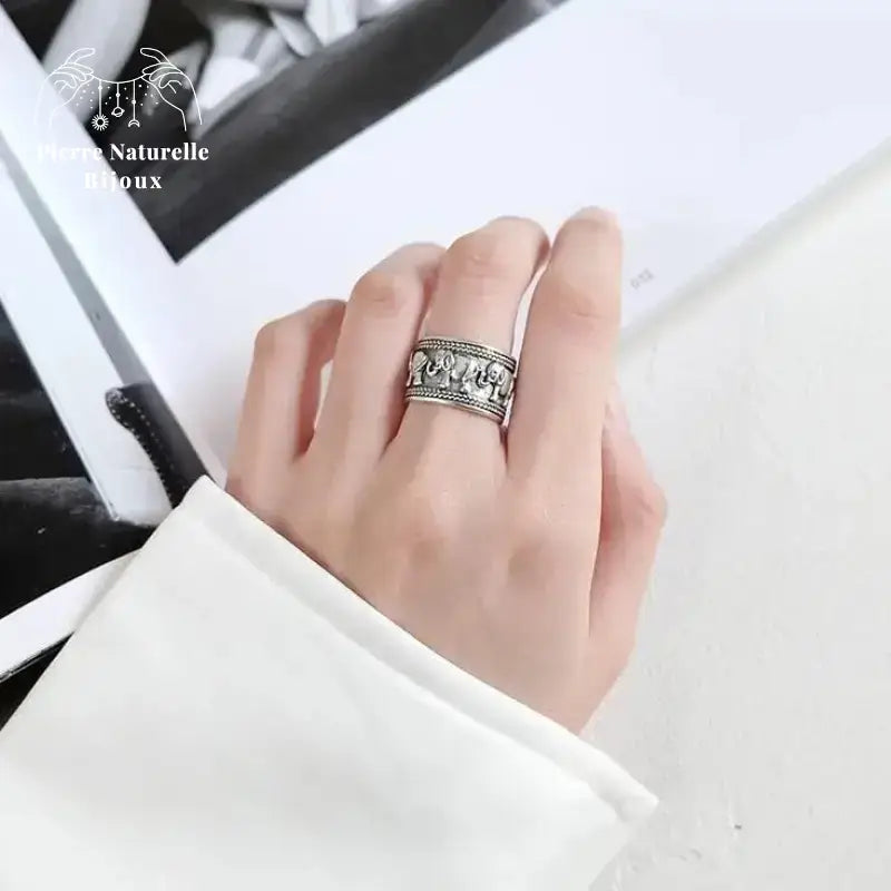 Bague "Éléphant" en Argent | Bagues | pierre naturelle bijoux