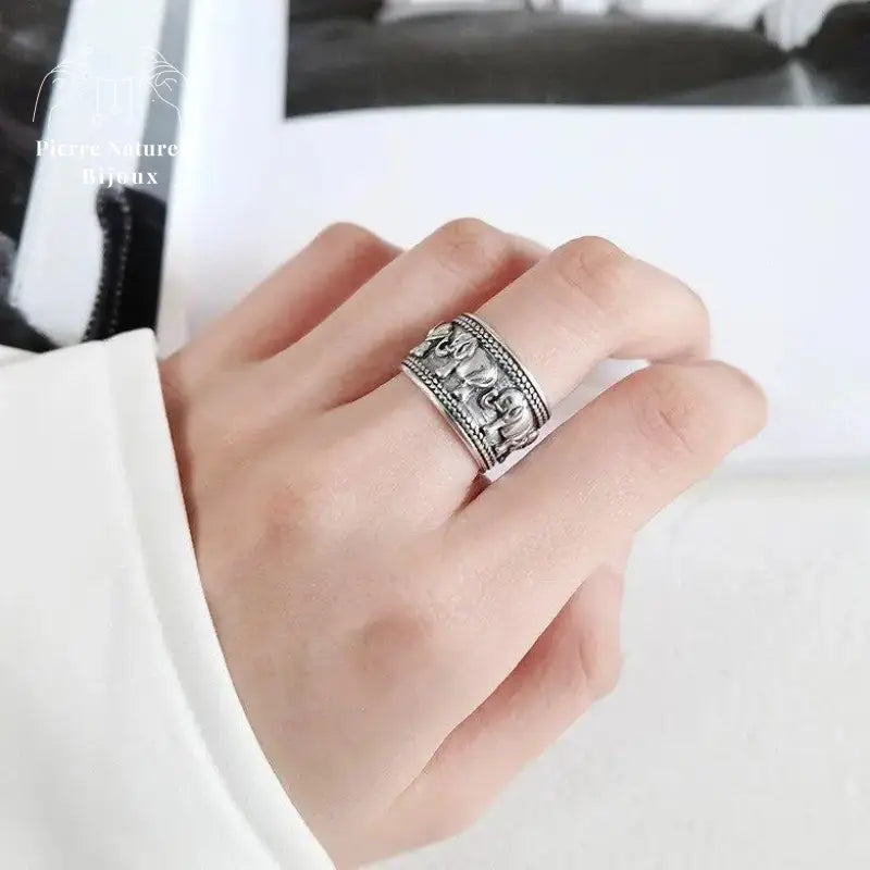 Bague "Éléphant" en Argent | Bagues | pierre naturelle bijoux