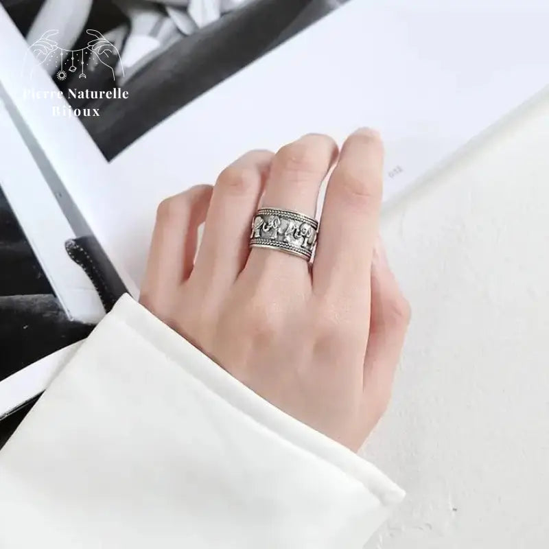 Bague "Éléphant" en Argent | Bagues | pierre naturelle bijoux