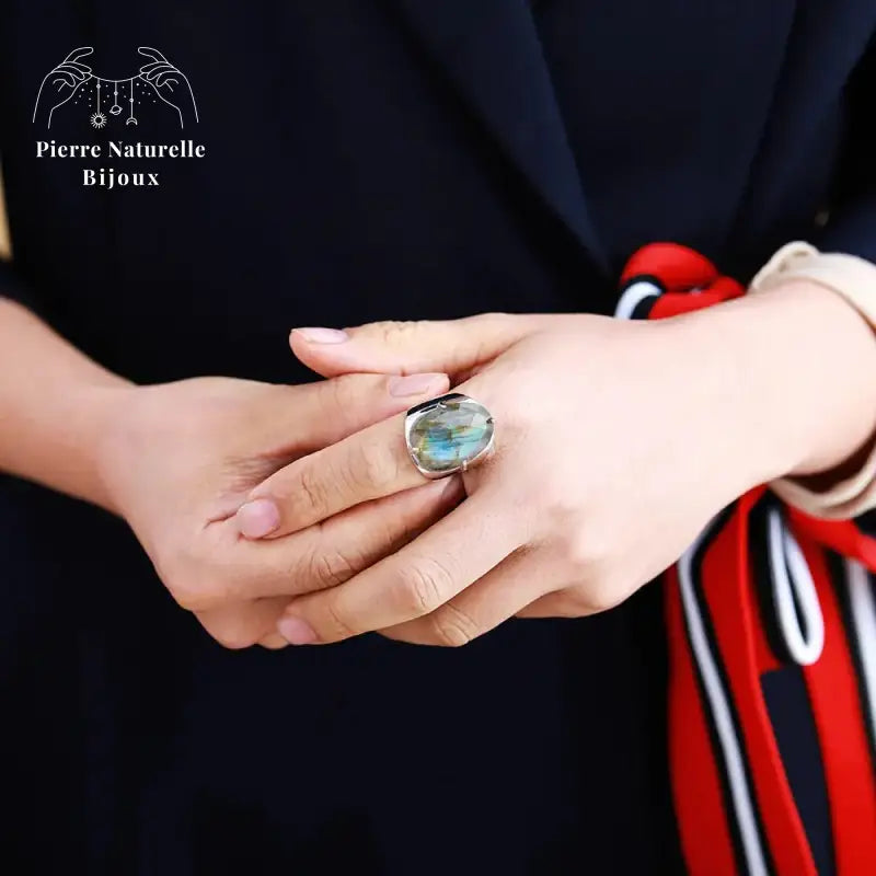 Bague "Intensité" en Labradorite | Bagues | pierre naturelle bijoux