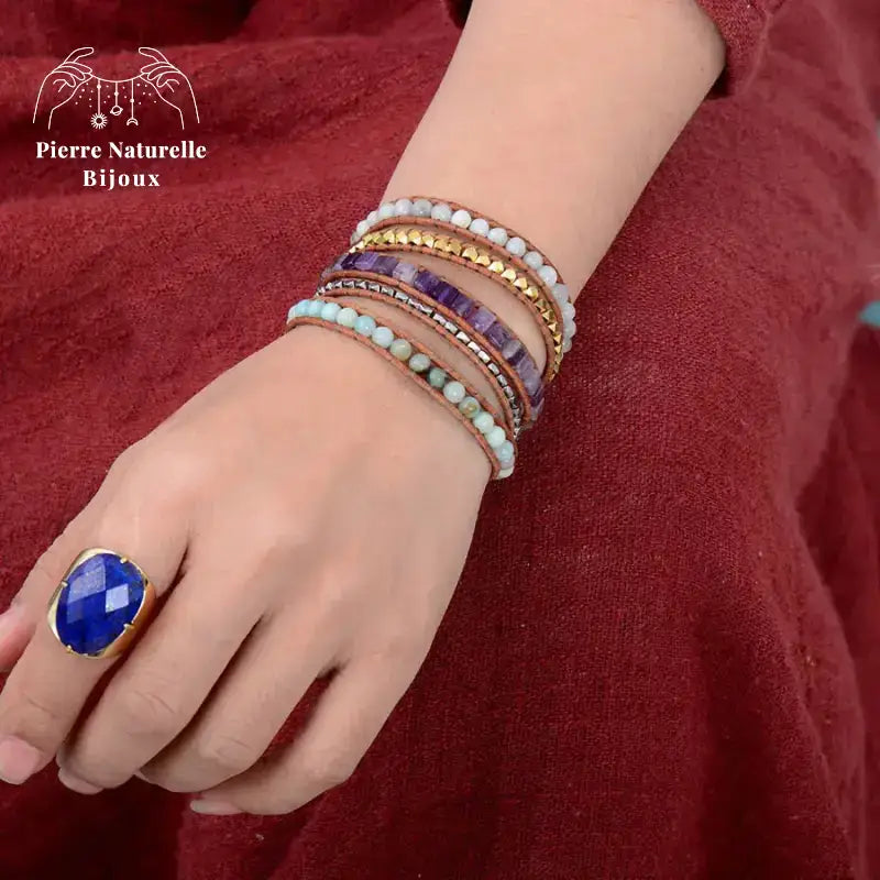 Bague "Fluidité" en Lapis-lazuli | Bagues | pierre naturelle bijoux