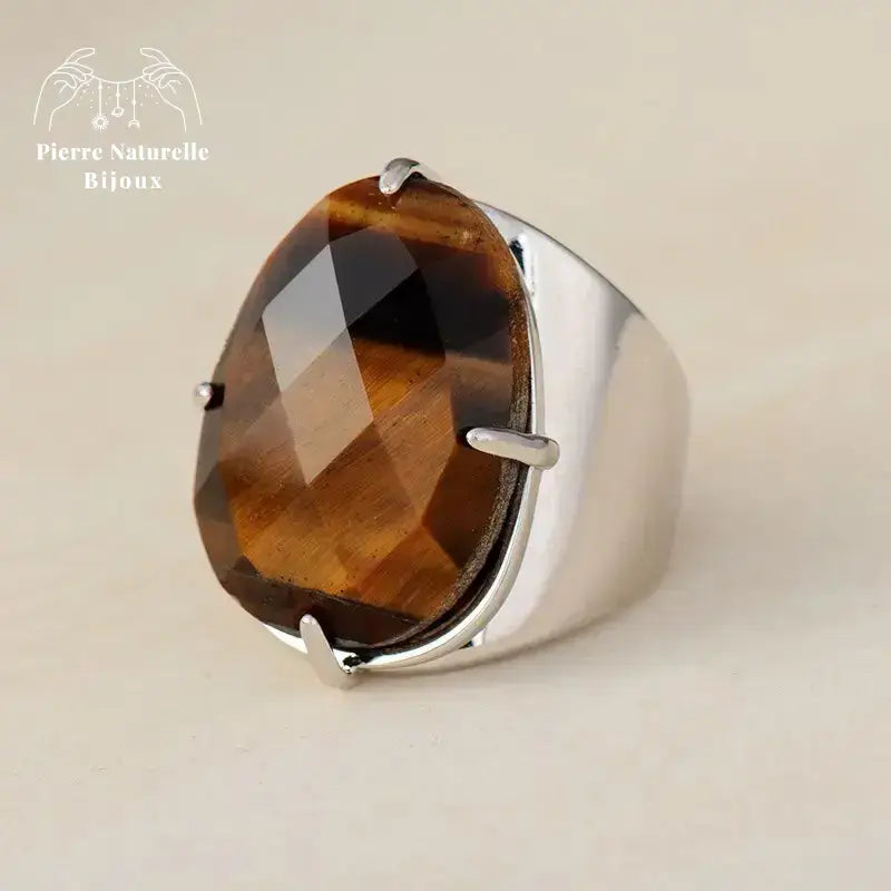 Bague "Providence" en il de tigre | Bagues | pierre naturelle bijoux