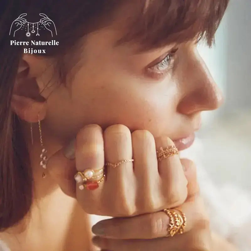 Bague en Perle d'eau douce | Bagues | pierre naturelle bijoux