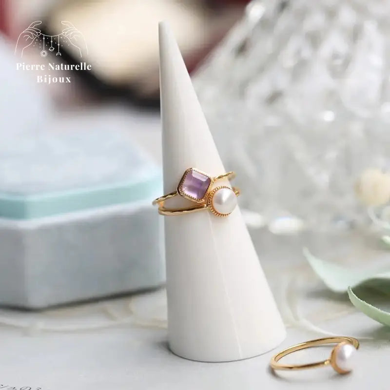 Bague en Perle d'eau douce | Bagues | pierre naturelle bijoux