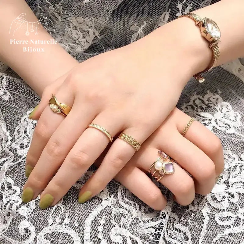 Bague en Perle d'eau douce | Bagues | pierre naturelle bijoux
