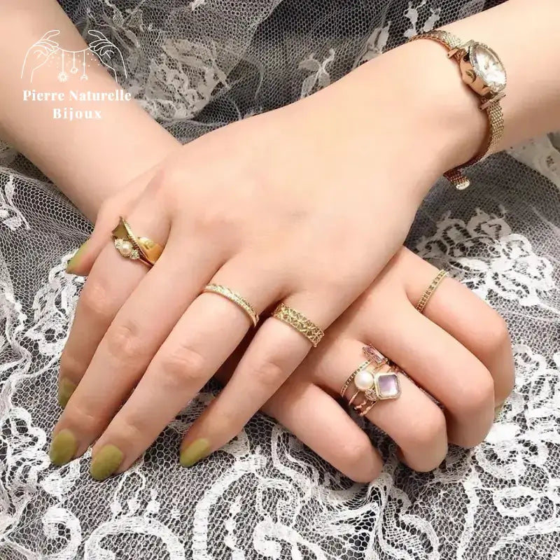 Bague en Perle d'eau douce | Bagues | pierre naturelle bijoux