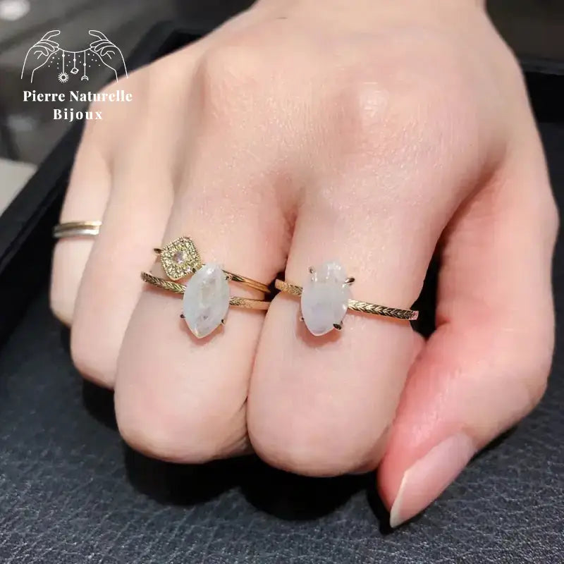 Bague en Pierre de lune | Bagues | pierre naturelle bijoux