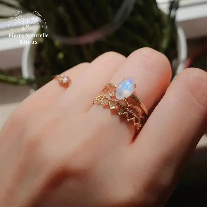 Bague en Pierre de lune | Bagues | pierre naturelle bijoux