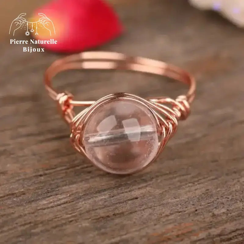 Bague "Perception" en quartz blanc