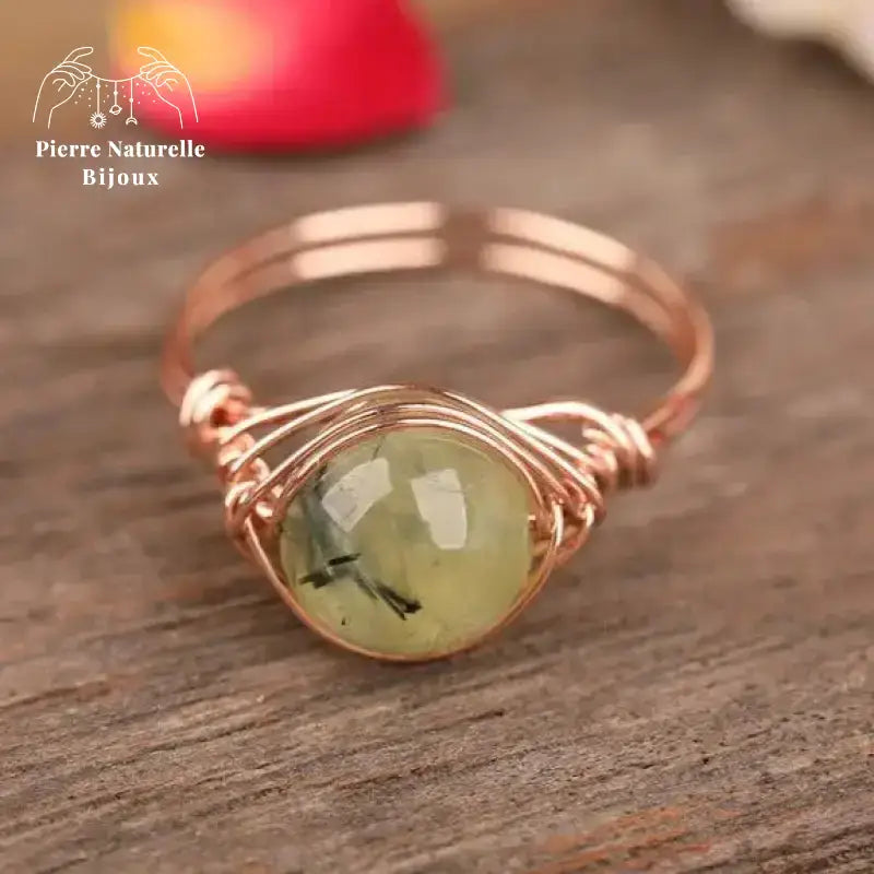 Bague "Perception" en préhnite