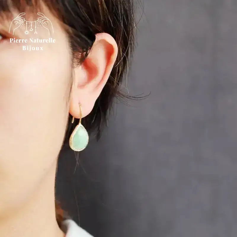 Boucles d'oreilles "Convalescence" en Amazonite | Boucles d'Oreilles | pierre naturelle bijoux