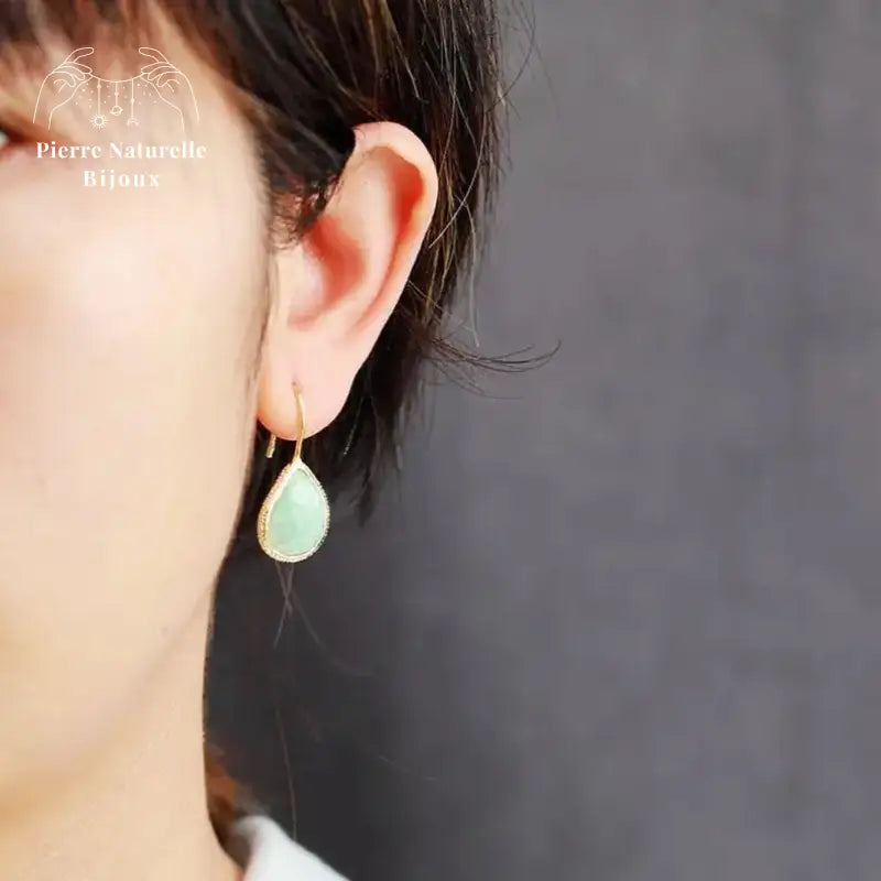 Boucles d'oreilles "Convalescence" en Amazonite | Boucles d'Oreilles | pierre naturelle bijoux