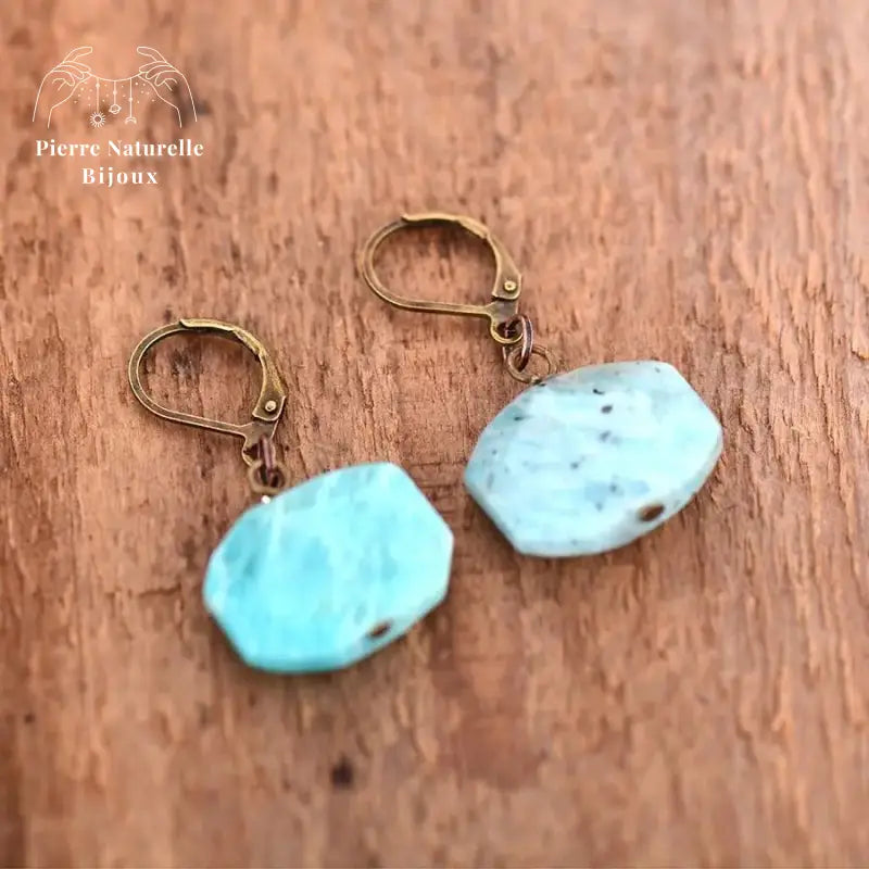 Boucles d'oreilles "Eloquence" en Amazonite | Boucles d'Oreilles | pierre naturelle bijoux