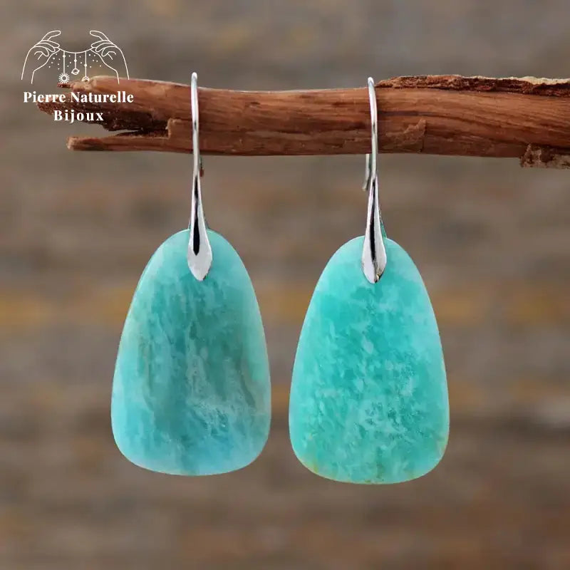 Boucles d'oreilles "Estsanatlehi" en Amazonite | Boucles d'Oreilles | pierre naturelle bijoux