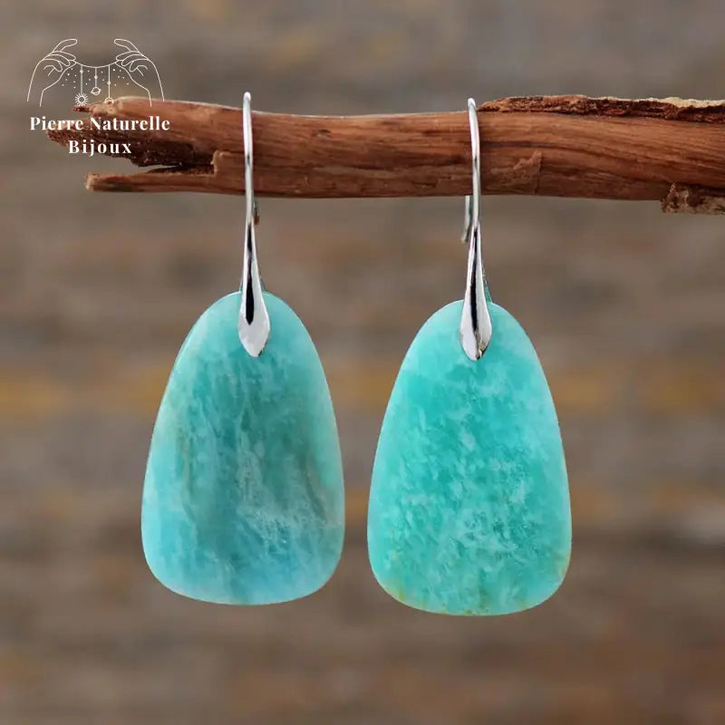 Boucles d'oreilles "Estsanatlehi" en Amazonite | Boucles d'Oreilles | pierre naturelle bijoux