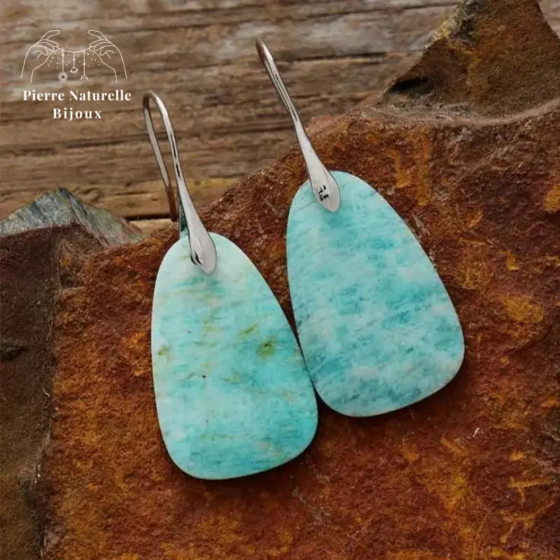 Boucles d'oreilles "Estsanatlehi" en Amazonite | Boucles d'Oreilles | pierre naturelle bijoux