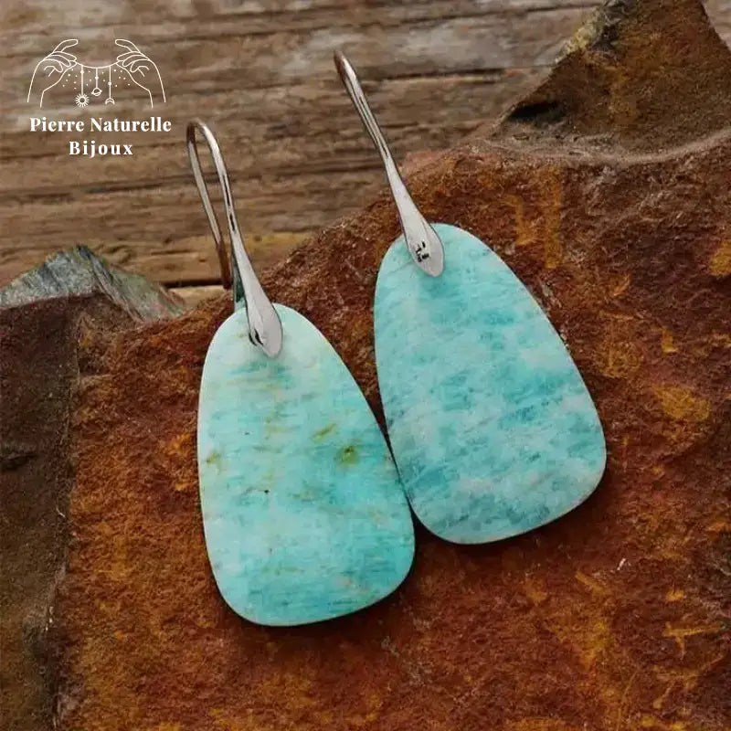 Boucles d'oreilles "Estsanatlehi" en Amazonite | Boucles d'Oreilles | pierre naturelle bijoux
