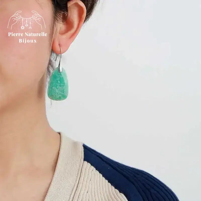 Boucles d'oreilles "Estsanatlehi" en Amazonite | Boucles d'Oreilles | pierre naturelle bijoux