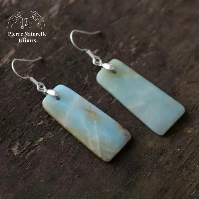 Boucles d'oreilles "Évidence" en Amazonite | Boucles d'Oreilles | pierre naturelle bijoux