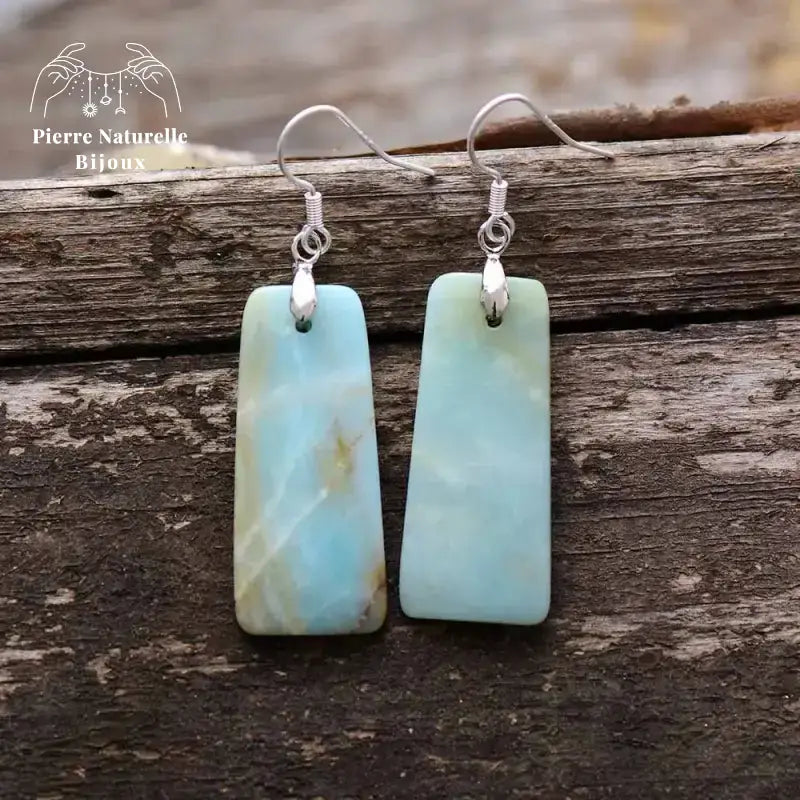 Boucles d'oreilles "Évidence" en Amazonite | Boucles d'Oreilles | pierre naturelle bijoux