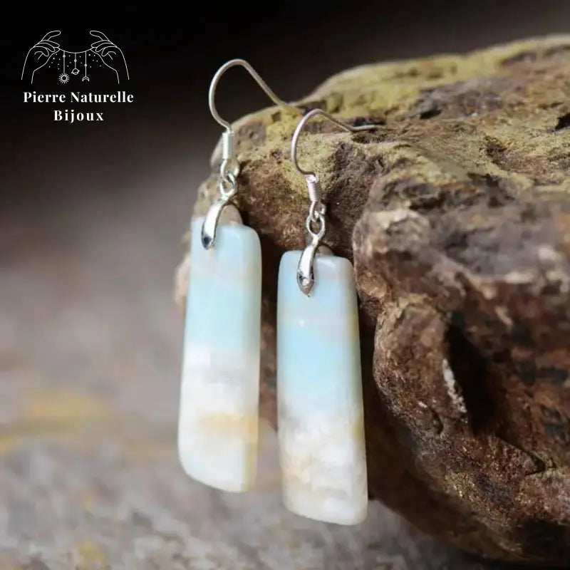 Boucles d'oreilles "Évidence" en Amazonite | Boucles d'Oreilles | pierre naturelle bijoux