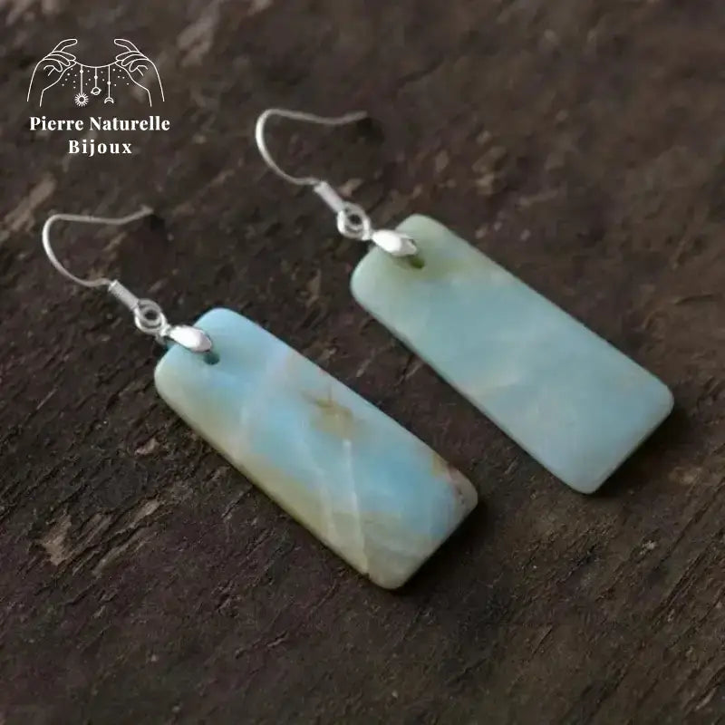Boucles d'oreilles "Évidence" en Amazonite | Boucles d'Oreilles | pierre naturelle bijoux