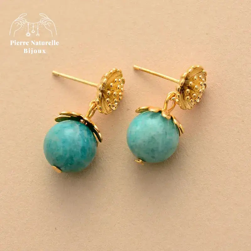 Boucles d'oreilles "Tiamat" en Amazonite | Boucles d'Oreilles | pierre naturelle bijoux
