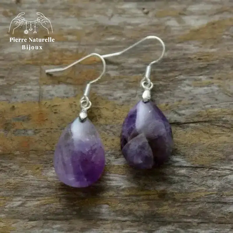 Boucles d'oreilles "Élévation" en Améthyste | Boucles d'Oreilles | pierre naturelle bijoux