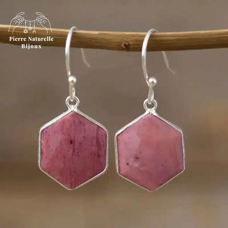 Boucles d'oreilles en Labradorite / Apatite / Rhodonite | Boucles d'Oreilles | pierre naturelle bijoux