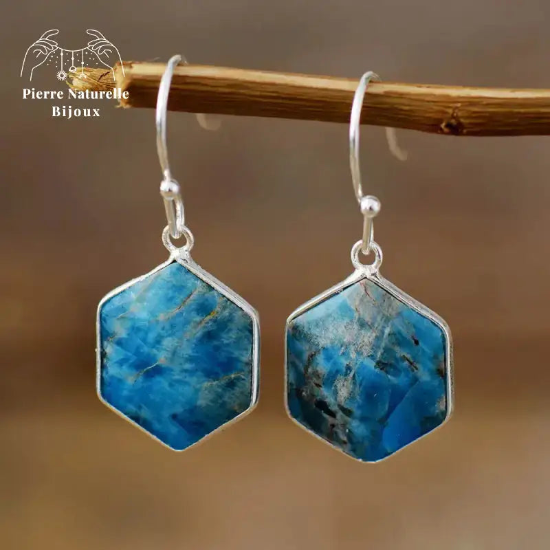 Boucles d'oreilles en Labradorite / Apatite / Rhodonite | Boucles d'Oreilles | pierre naturelle bijoux