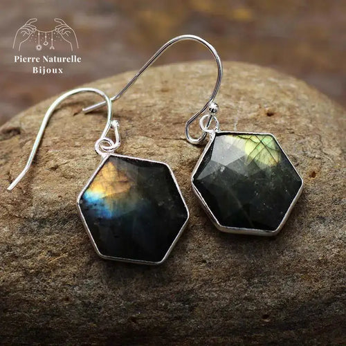 Boucles d'oreilles en Labradorite