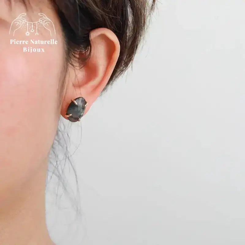 Boucles d'oreilles "Céleste" en Labradorite | Boucles d'Oreilles | pierre naturelle bijoux