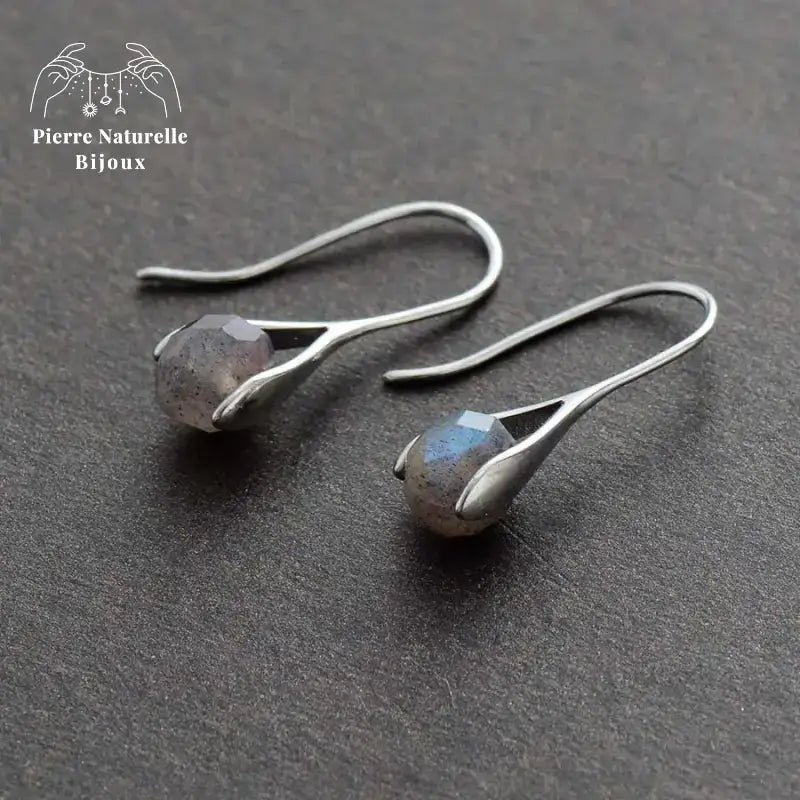 Boucles d'oreilles "Créativité" en Labradorite | Boucles d'Oreilles | pierre naturelle bijoux