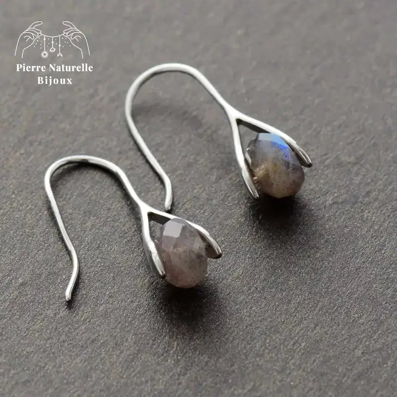 Boucles d'oreilles "Créativité" en Labradorite | Boucles d'Oreilles | pierre naturelle bijoux