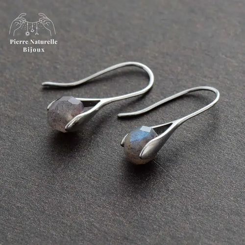 Boucles d'oreilles "Créativité" en Labradorite | Boucles d'Oreilles | pierre naturelle bijoux