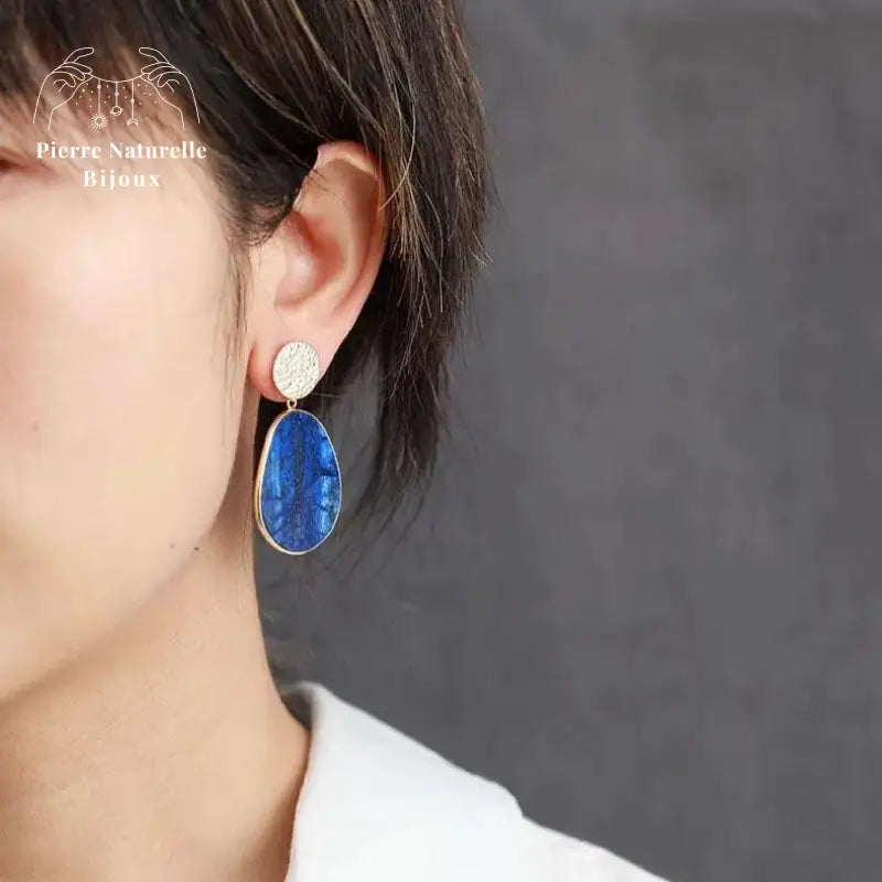 Boucles d'oreilles "Force de vie" en Lapis-lazuli | Boucles d'Oreilles | pierre naturelle bijoux