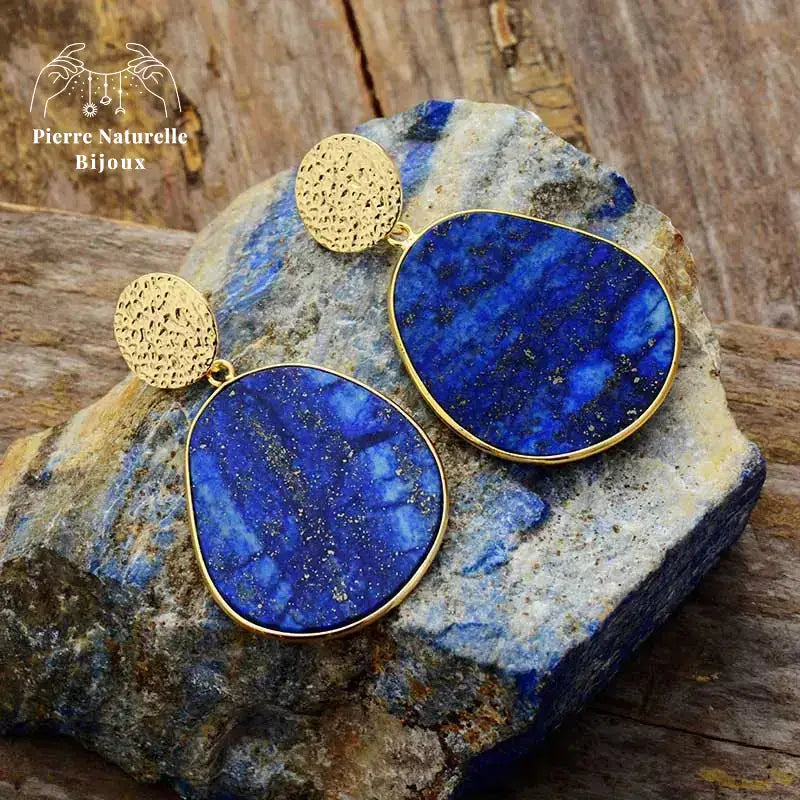 Boucles d'oreilles "Force de vie" en Lapis-lazuli | Boucles d'Oreilles | pierre naturelle bijoux