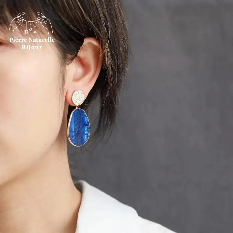 Boucles d'oreilles "Force de vie" en Lapis-lazuli | Boucles d'Oreilles | pierre naturelle bijoux