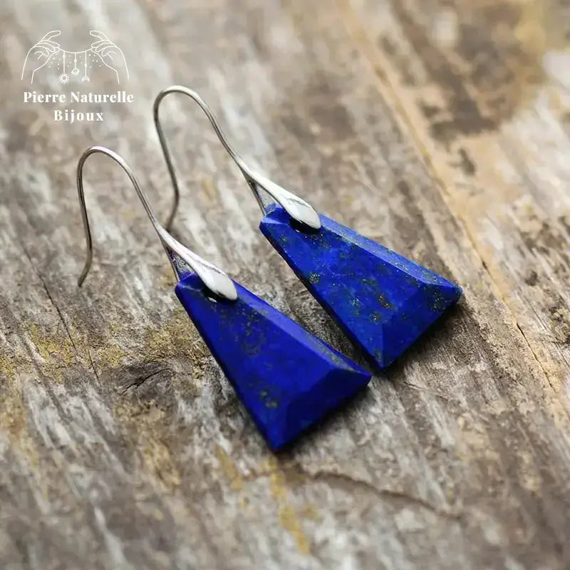 Boucles d'oreilles "Goutte d'eau" en Lapis-lazuli | Boucles d'Oreilles | pierre naturelle bijoux