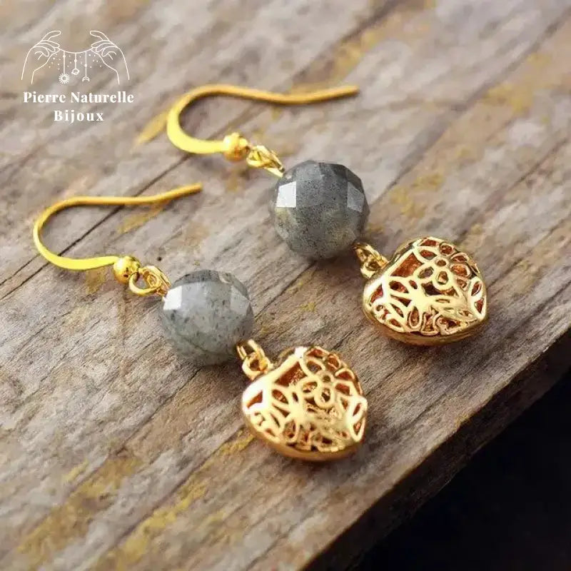 Boucles d'oreilles "Innocence" en Labradorite