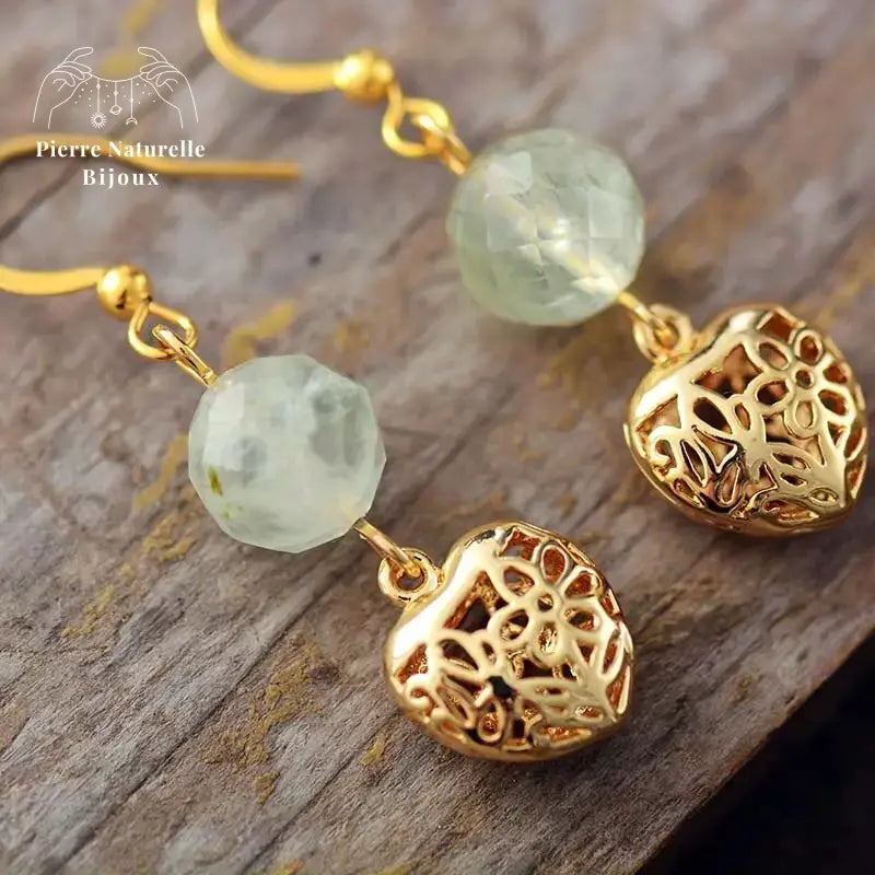 Boucles d'oreilles "Innocence" en Quartz / Labradorite | Boucles d'Oreilles | pierre naturelle bijoux