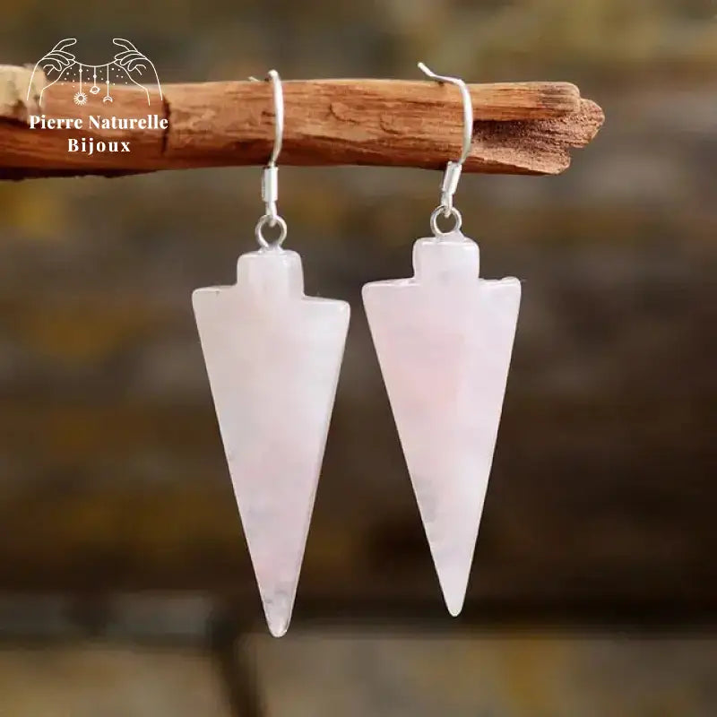 Boucles d'oreilles "Intransigeance" en Quartz rose